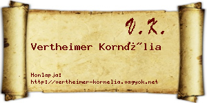 Vertheimer Kornélia névjegykártya